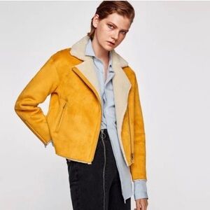 Zara Yellow Shearling Women's Jacket